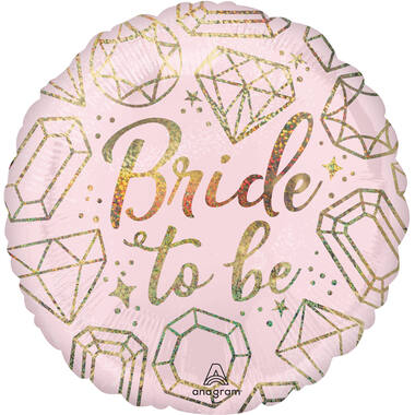 Foil Balloon - Shape - "Bride to Be" - Holographic - 45 cm